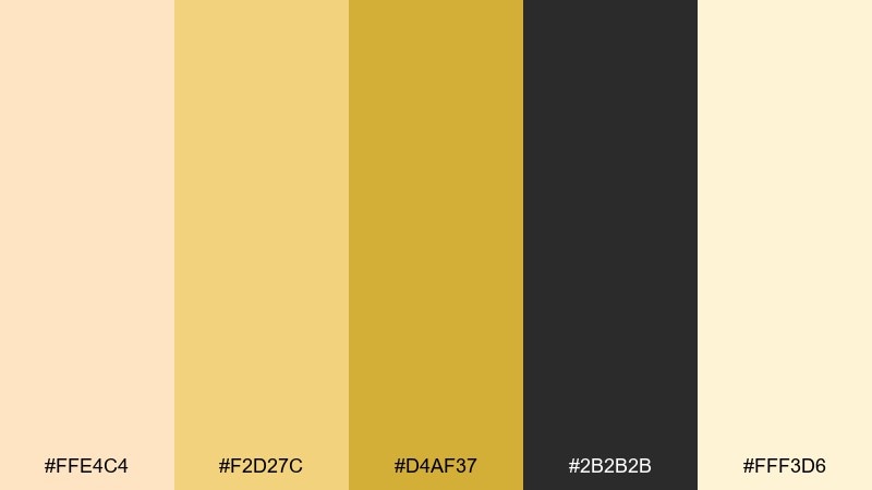 art deco gold dust color palette with hex codes