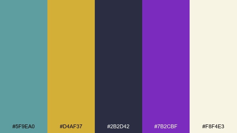 art deco harbor cadet blue color palette with hex codes