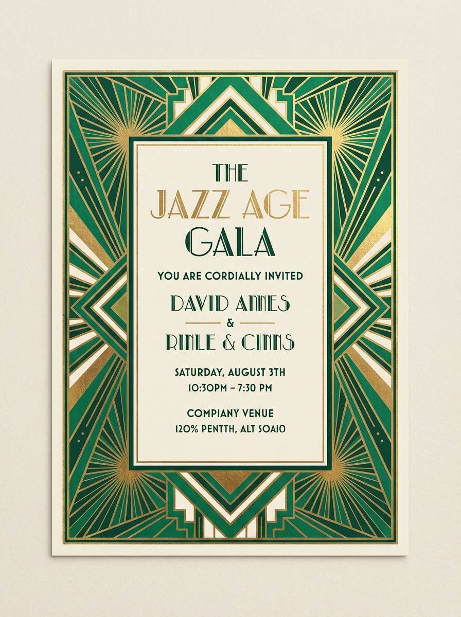 art deco invitation card