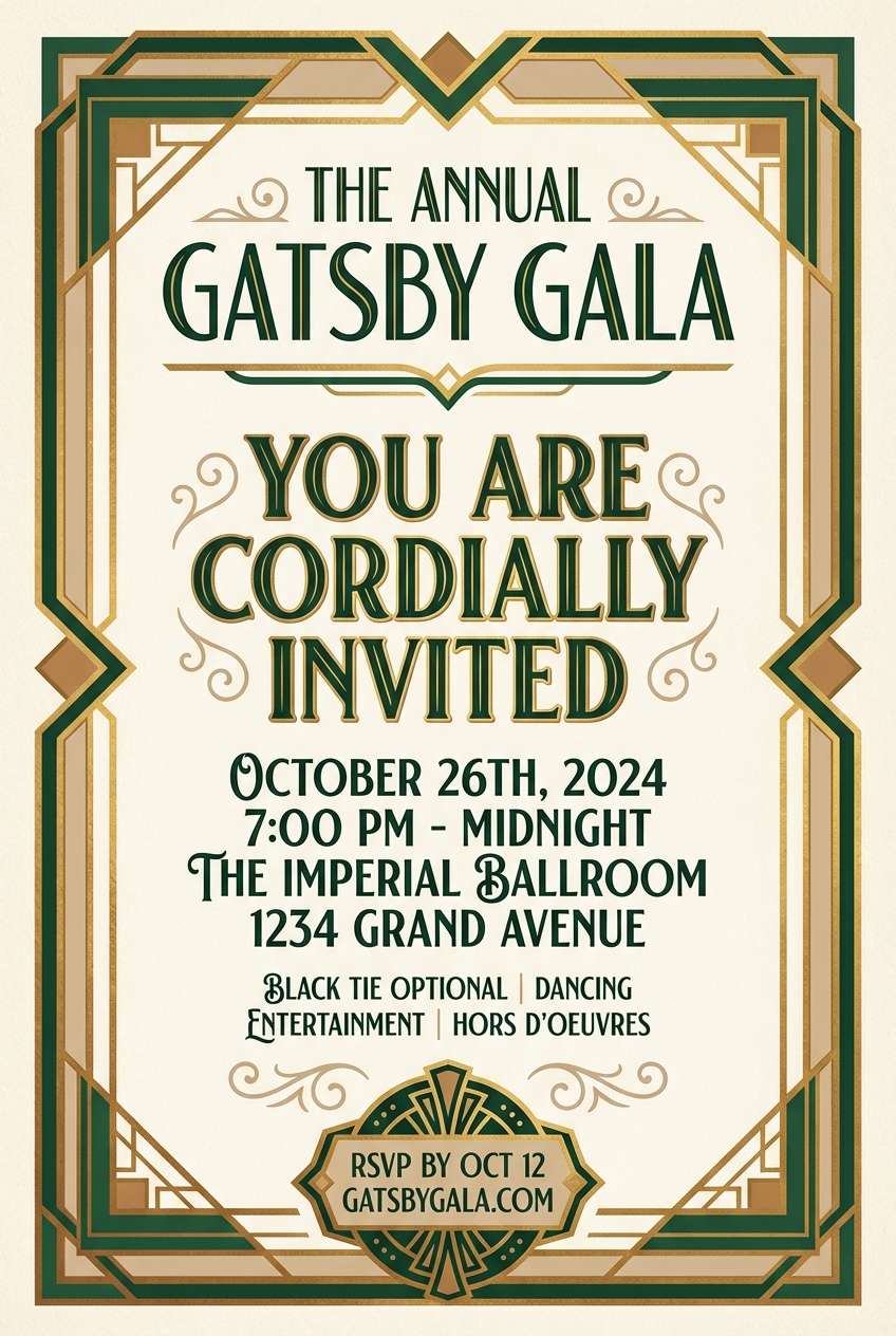 art deco invitation
