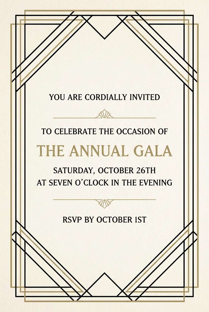 art deco invitation