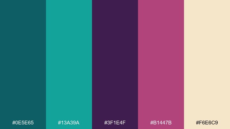 art deco jewel teal plum color palette with hex codes