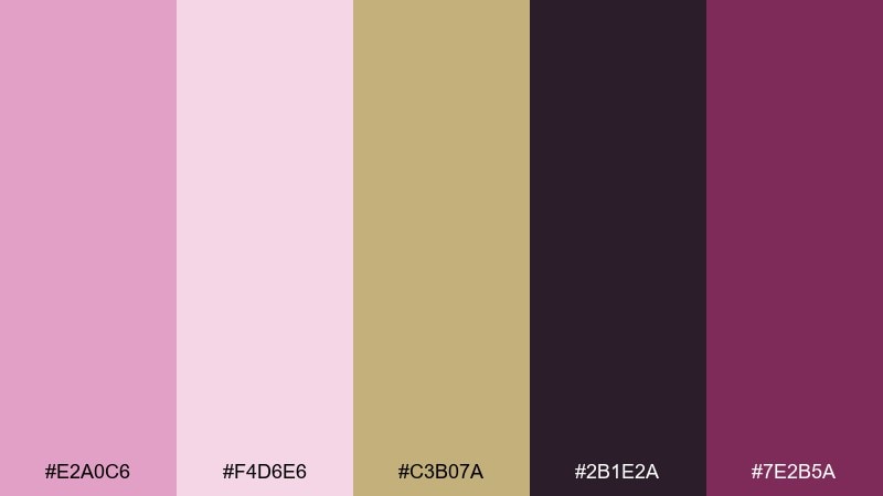 art deco magenta pale magenta color palette with hex codes
