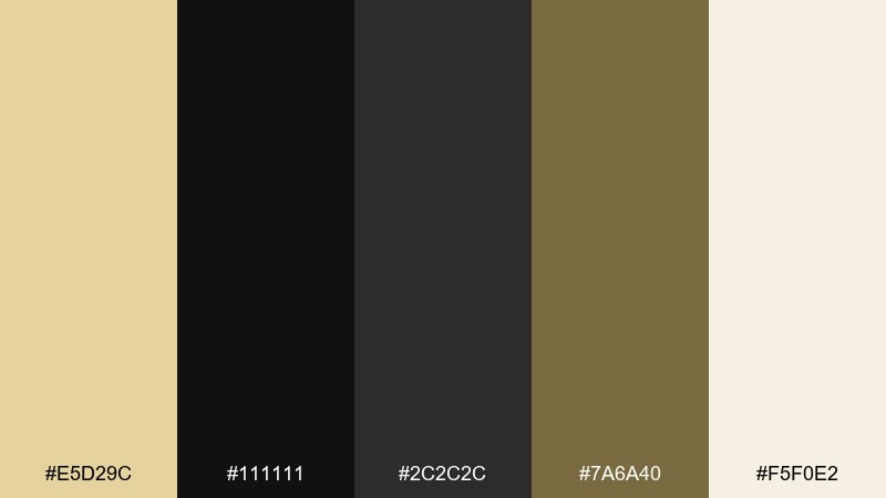 art deco night pale gold color palette with hex codes