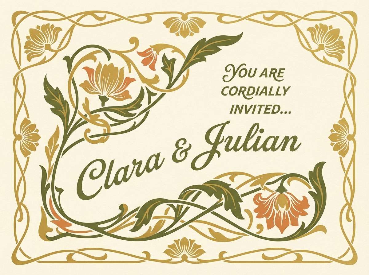 ornate wedding invitation design