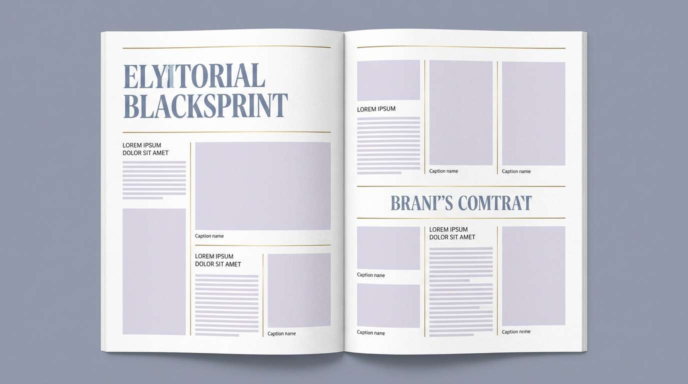 lavender editorial spread layout