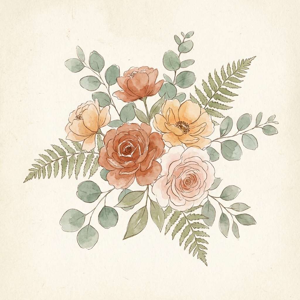 spring watercolor bouquet art