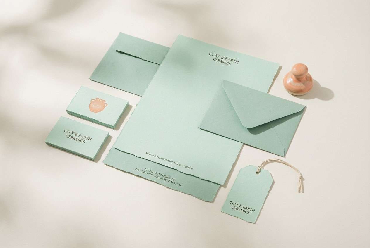 mint stationery studio shot