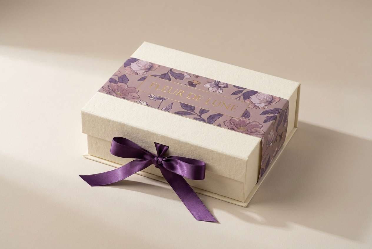 mauve gift box packaging