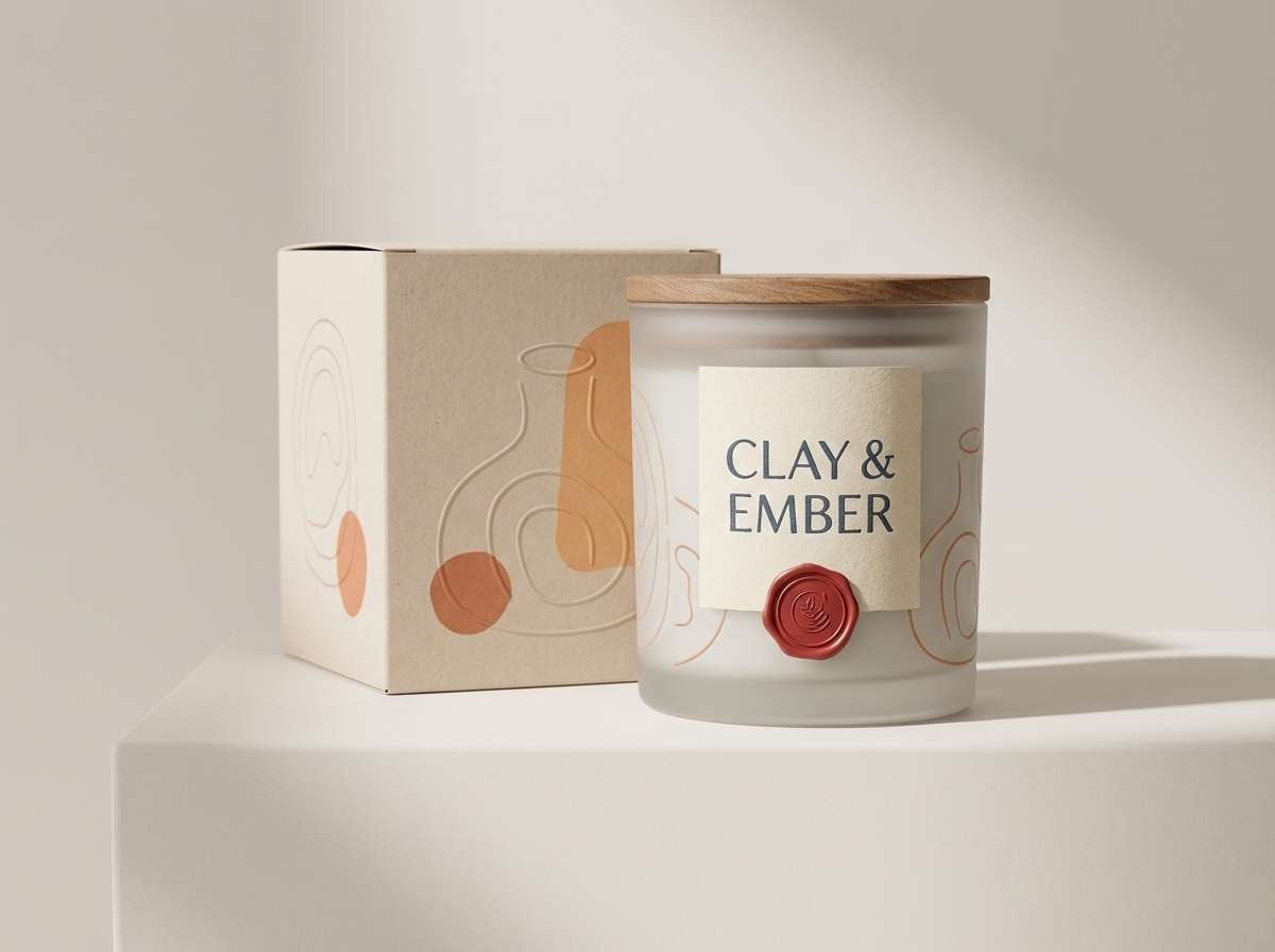 artisan candle label mockup