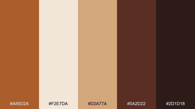 artisan coffee label brown ochre color palette with hex codes