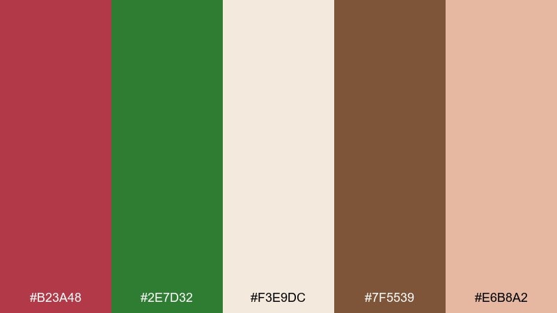 artisan market color palette with hex codes