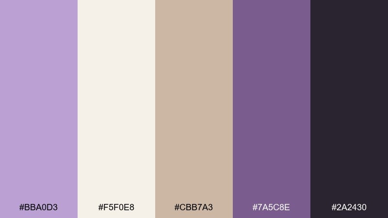 artisan pottery wisteria color palette with hex codes