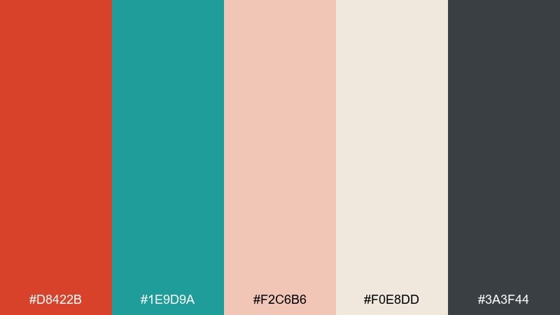 artisan tilework red turquoise color palette with hex codes