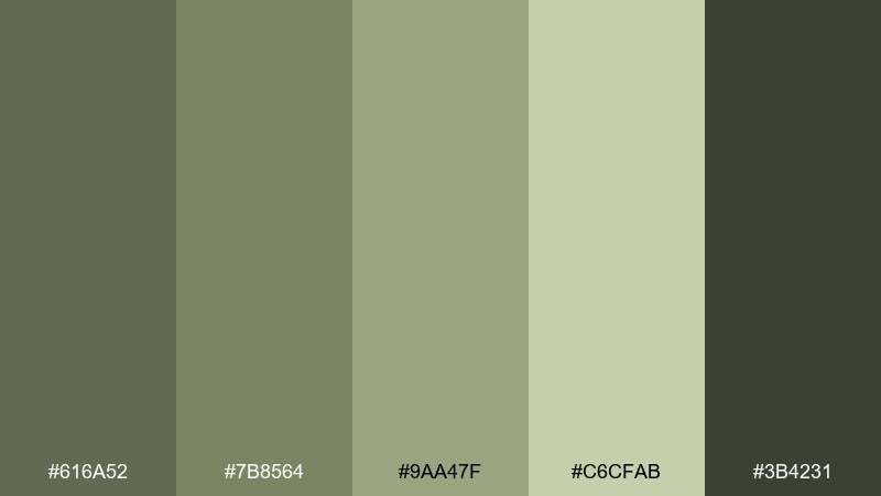 ashen meadow drab color palette with hex codes