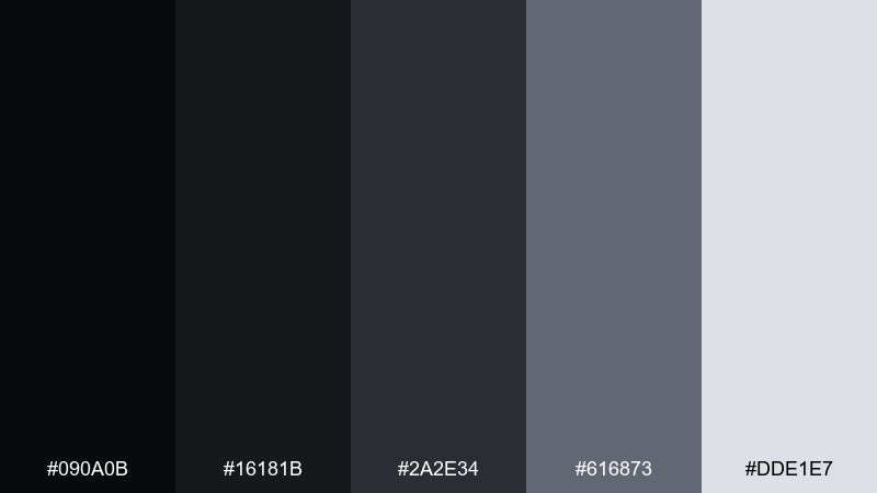 asphalt minimal color palette with hex codes