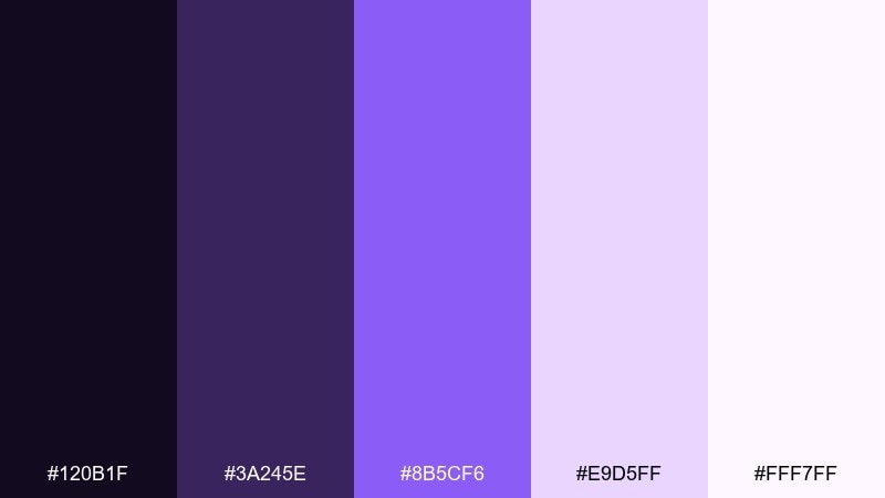 astral lilac celestial color palette with hex codes