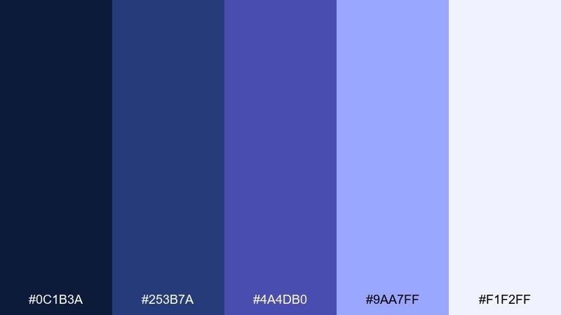 astral violet lapis lazuli color palette with hex codes