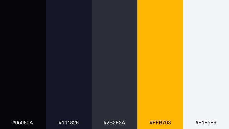 astro noir futuristic color palette with hex codes
