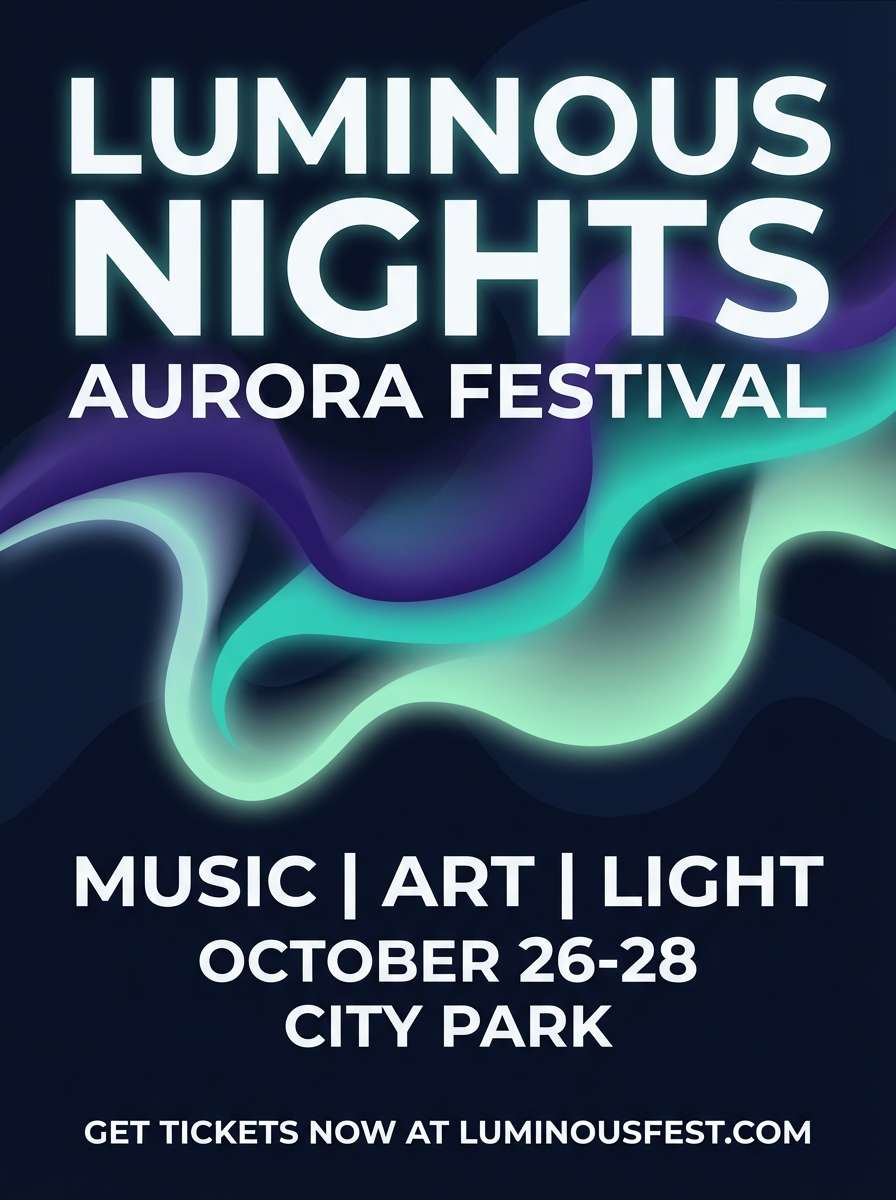 aurora festival flyer