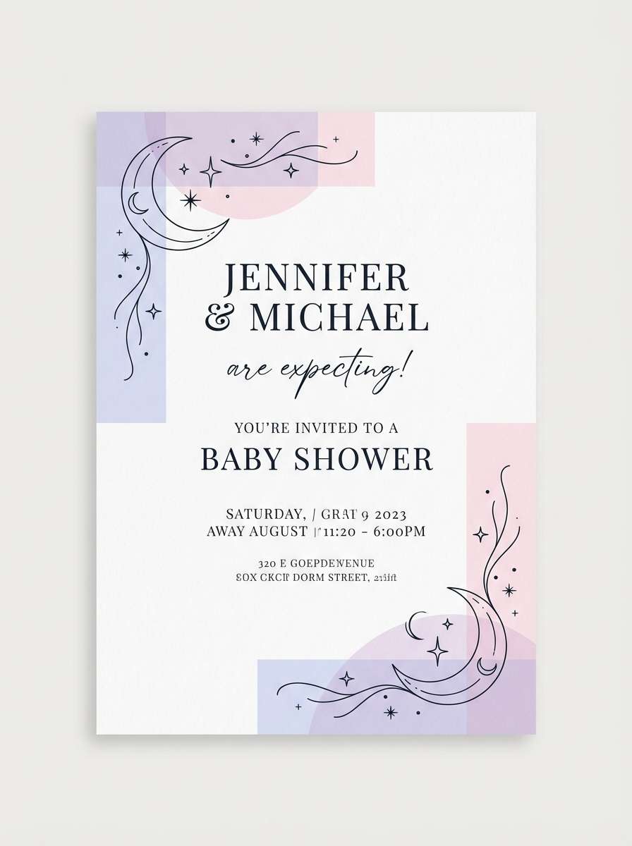 pastel invitation card