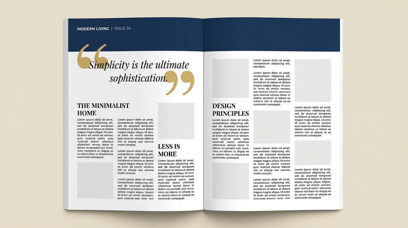 navy gold editorial spread