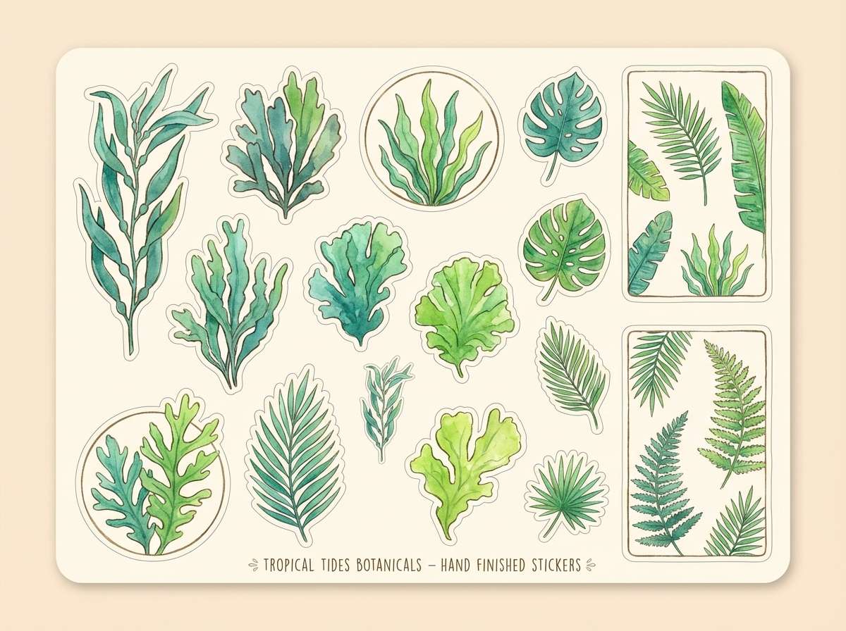botanical sticker sheet