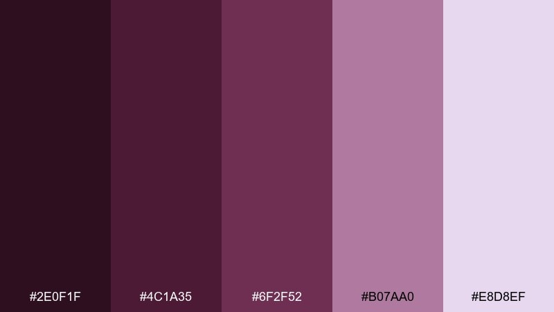 aubergine aura wine color palette with hex codes