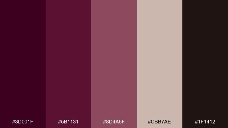aubergine espresso tyrian purple color palette with hex codes