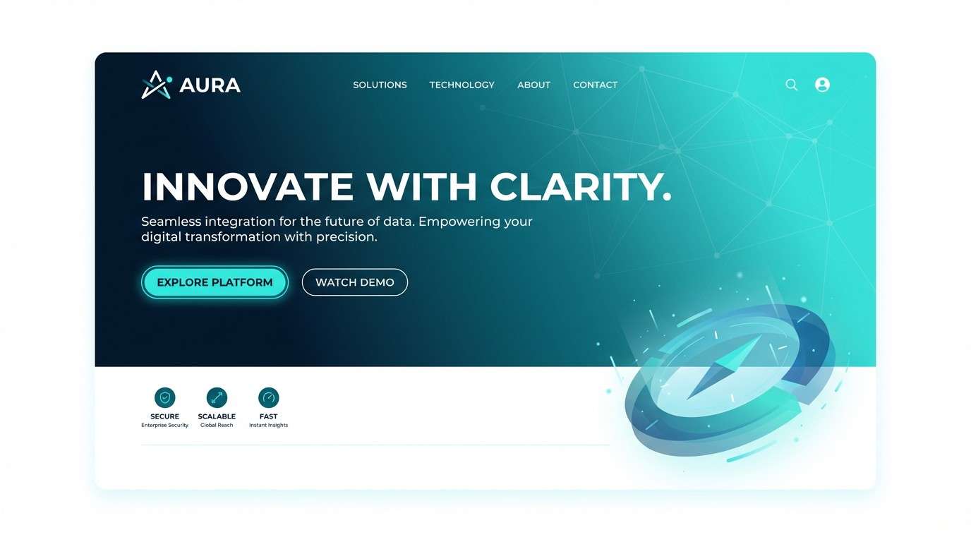 tech hero gradient ui