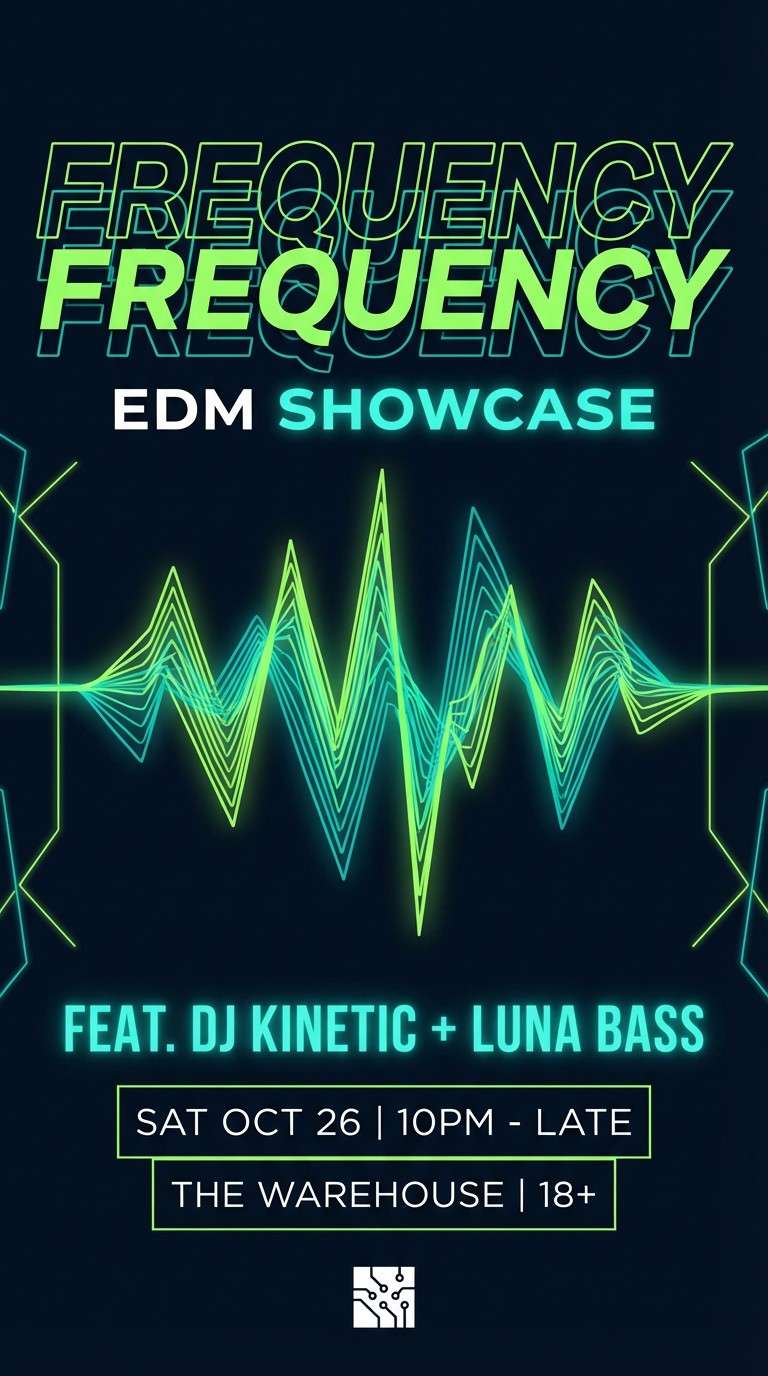 edm flyer neon celadon