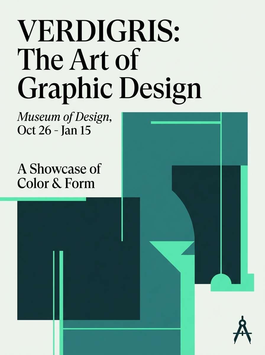 museum poster verdigris teal