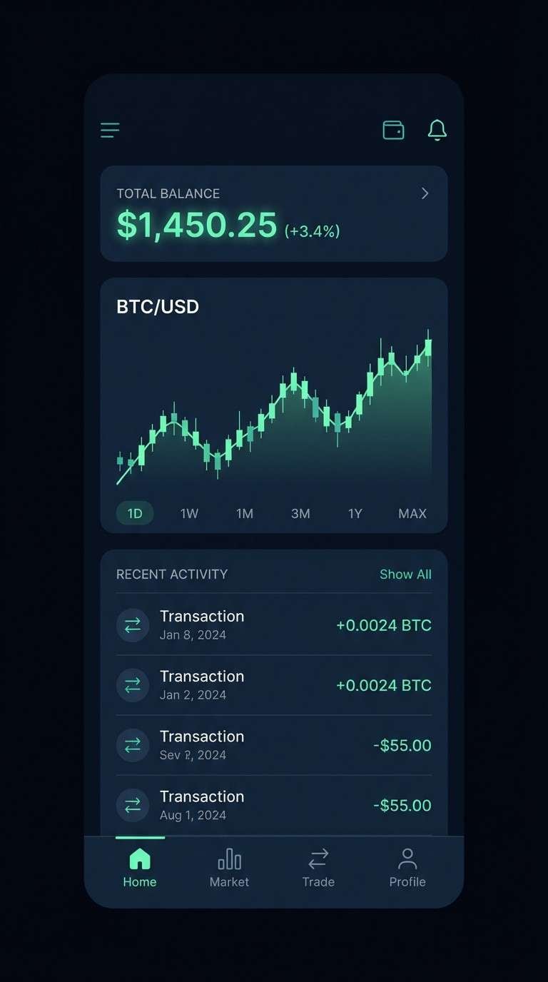 crypto dark ui mint