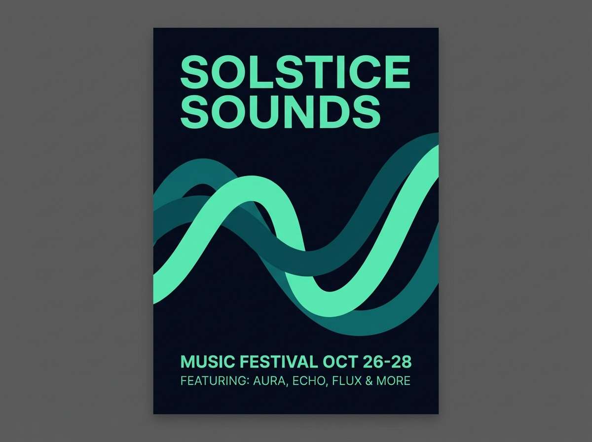 festival poster teal ribbon