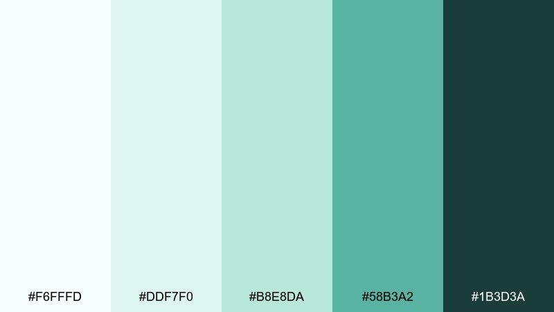 aurora chill snow color palette with hex codes