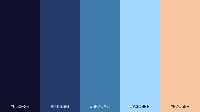 aurora dust starry sky color palette with hex codes