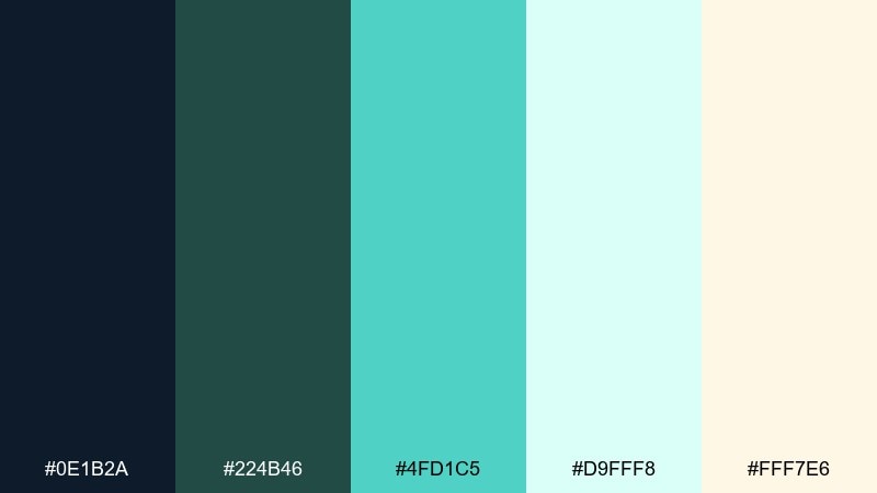 aurora mint portfolio color palette with hex codes