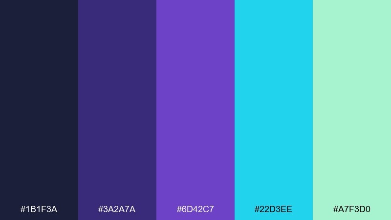 aurora pulse gradient color palette with hex codes