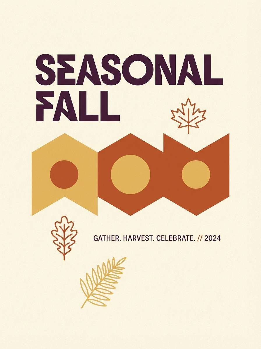 fall poster in aubergine
