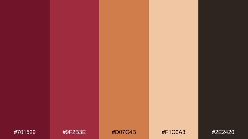 autumn cabernet color palette with hex codes