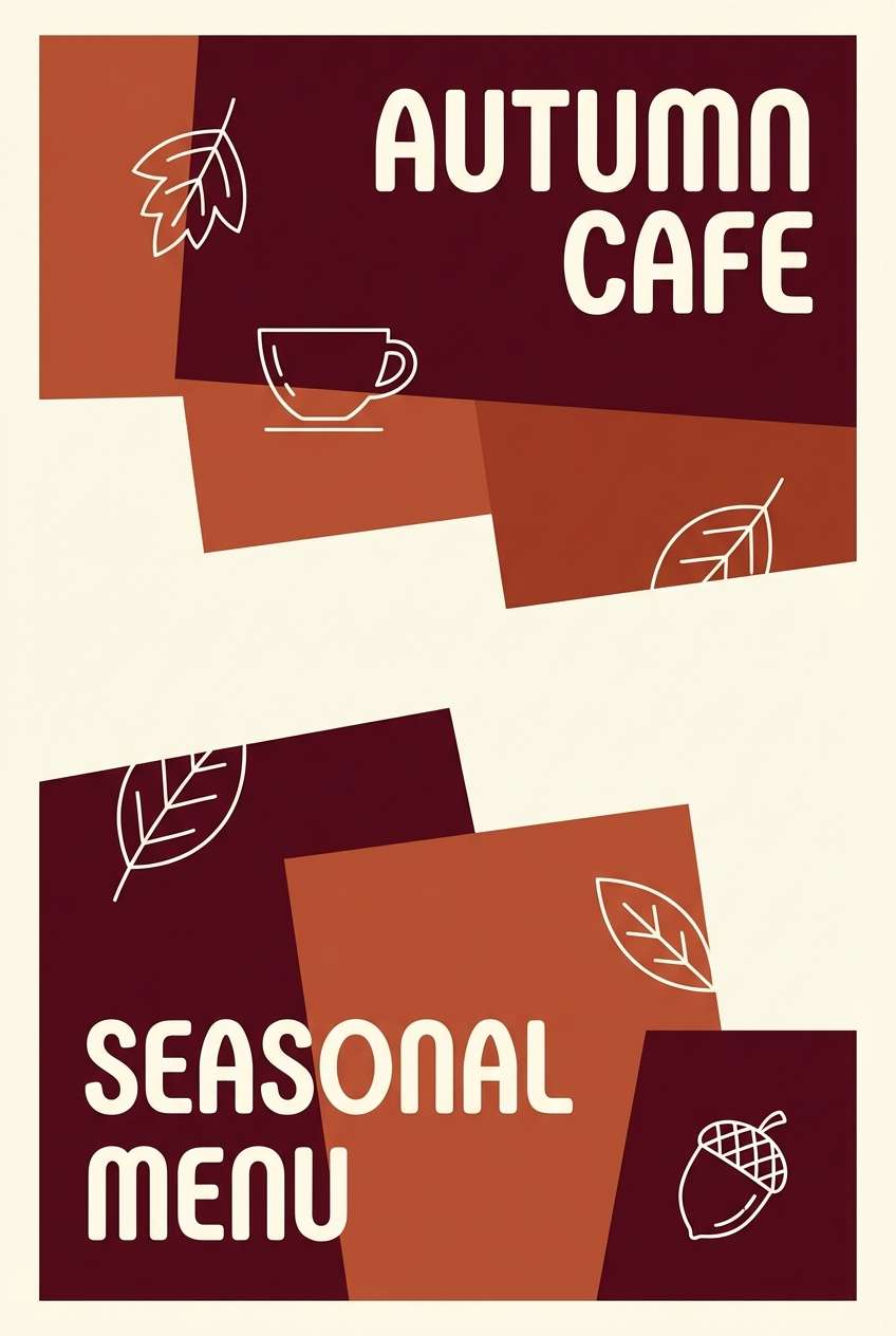 autumn cafe poster colors
