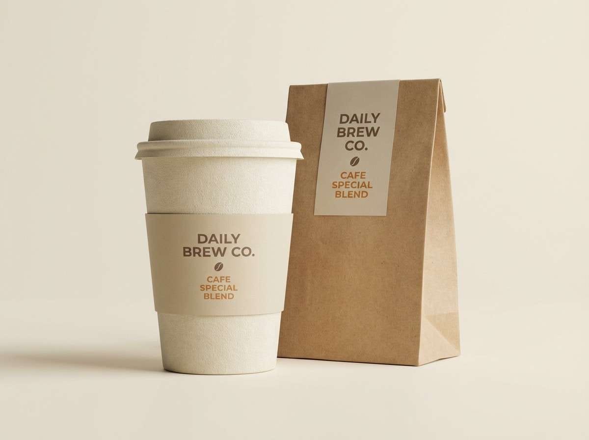 minimal cafe packaging mockup