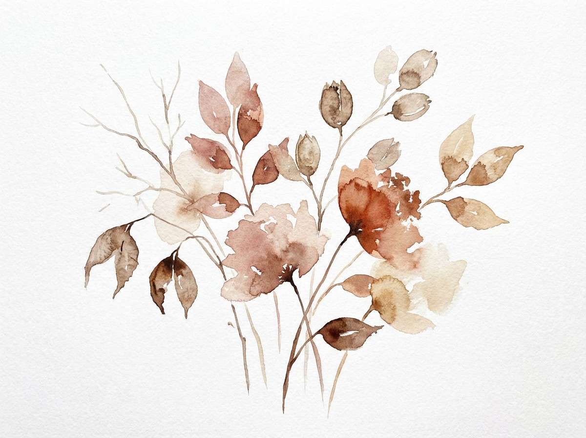 terracotta botanical watercolor