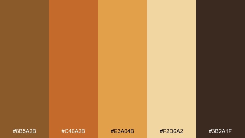 autumn copper golden brown color palette with hex codes