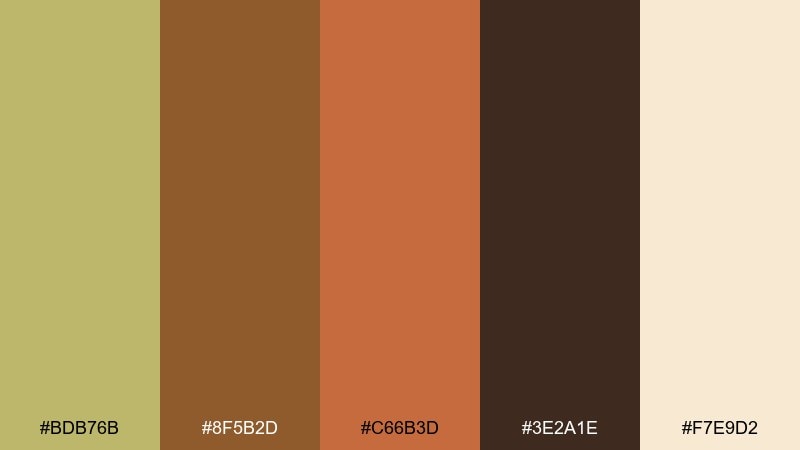 autumn harvest dark khaki color palette with hex codes