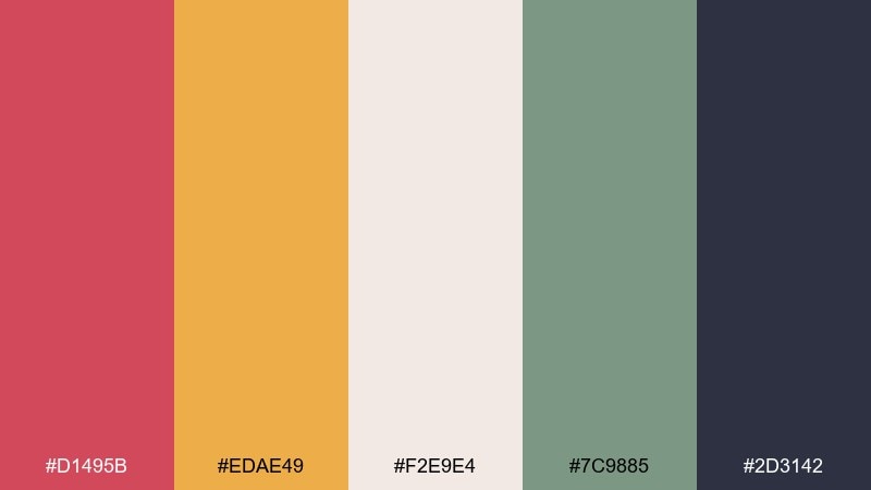 autumn harvest tomato color palette with hex codes