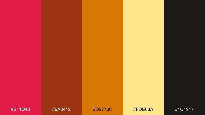 autumn kiss lust color palette with hex codes