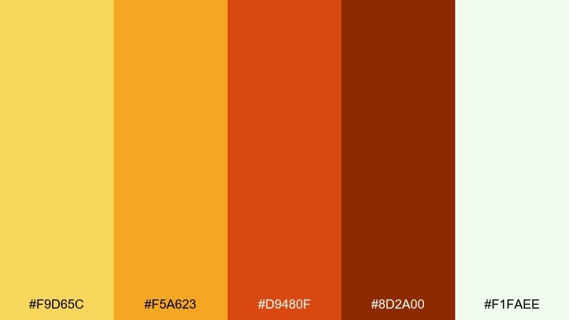 autumn lantern color palette with hex codes