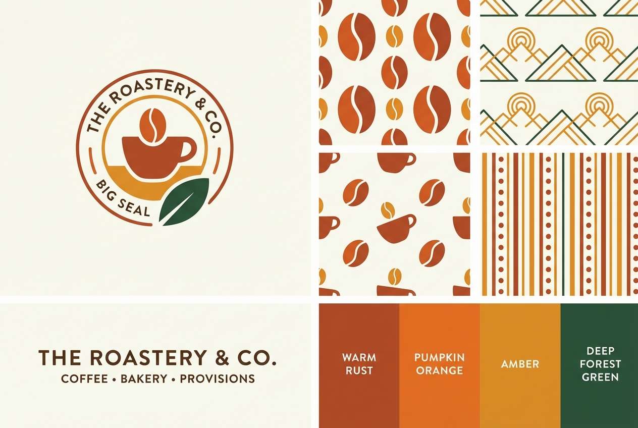 coffee brand board warm earthy tones