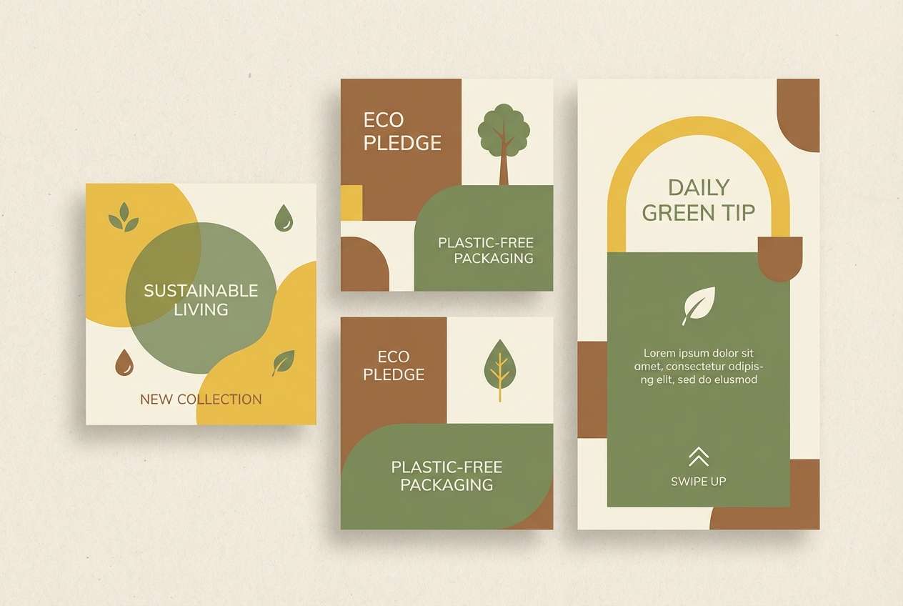 eco social templates in golden moss